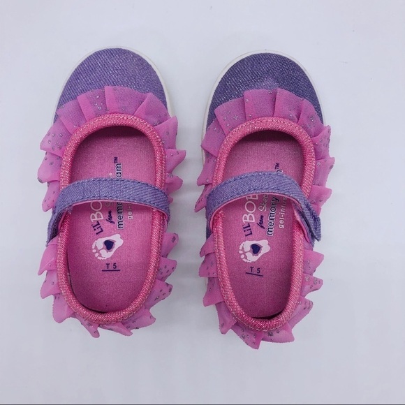 BOBS SKECHERS - GIRLS SZ 5 SPARKLY PINK & PURPLE - Picture 6 of 8